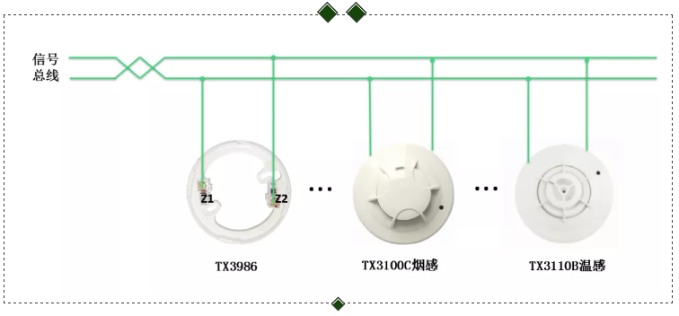 TX3100C點(diǎn)型光電感煙火災(zāi)探測器、TX3110B點(diǎn)型光電感溫火災(zāi)探測器接線圖